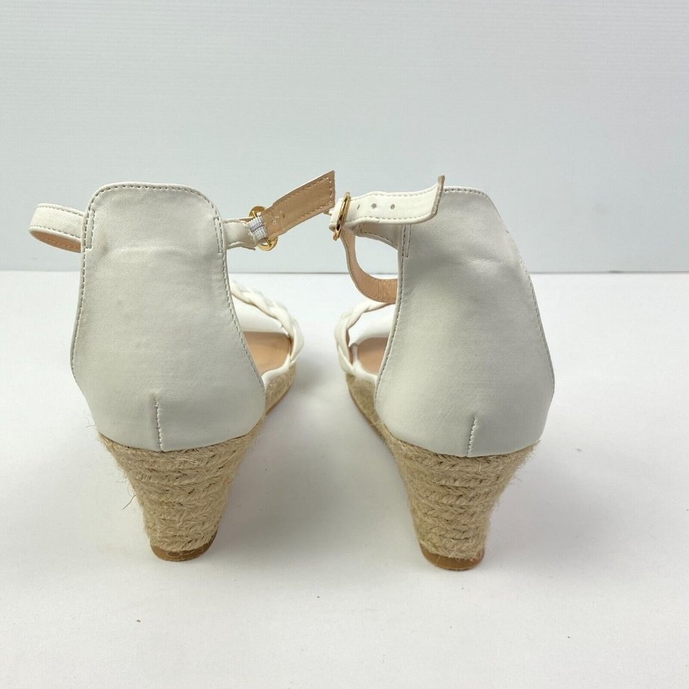 BNWOT Anko Wedges Size 8 White Braided 7cm high Strappy - Picture 4 of 10